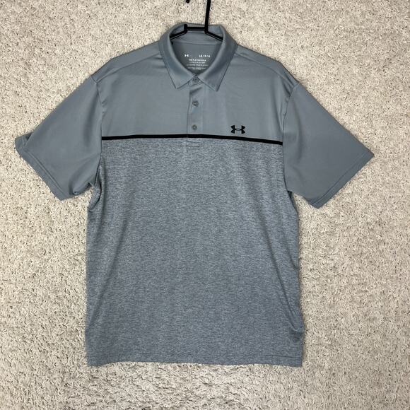 Under Armour Playoff Golf Polo Shirt Mens Large Gray Casual Performance Active - Picture 1 of 6